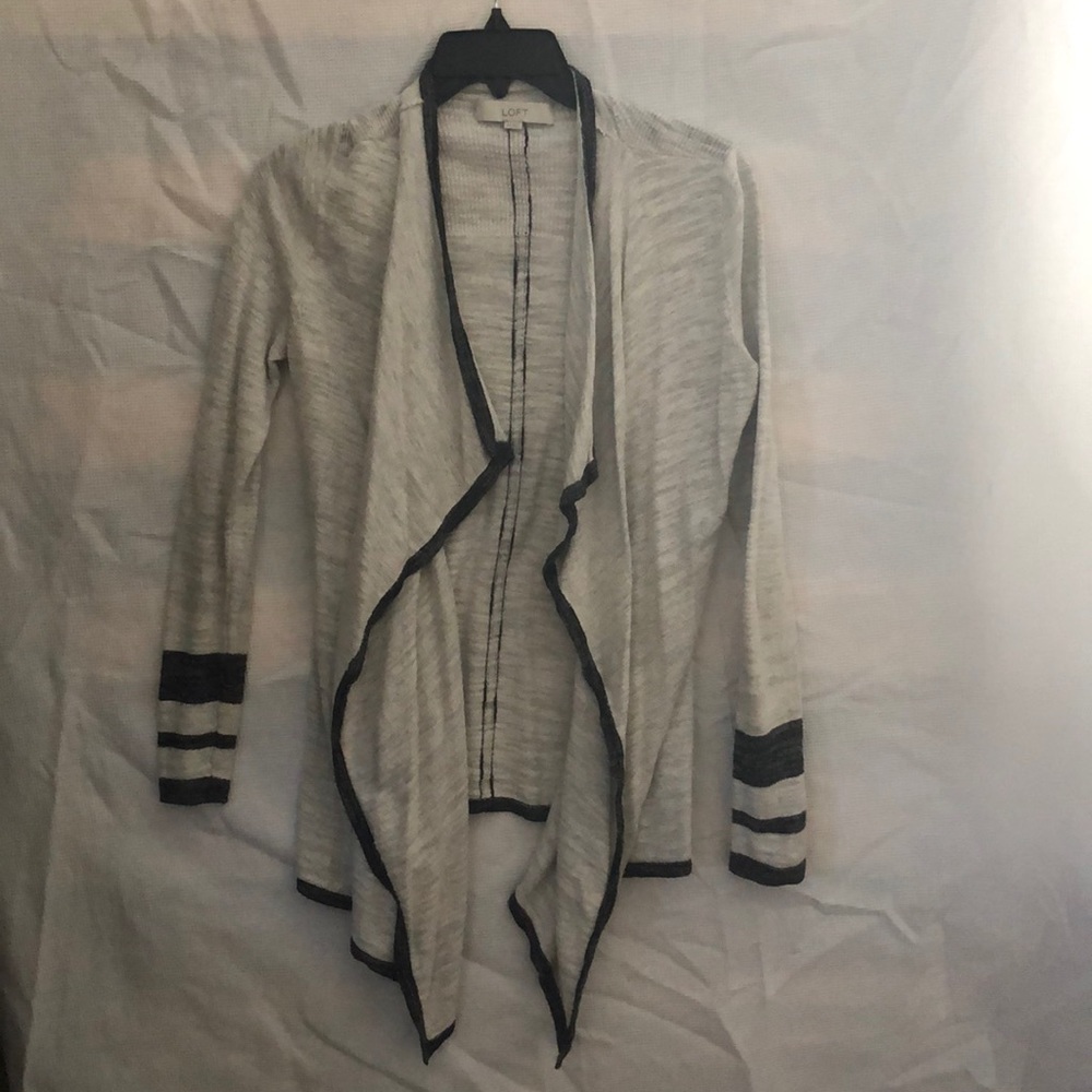 LOFT grey open cardigan XS